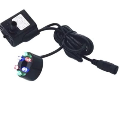 Αντλια νερου/συντριβανιου με φωτισμο led-mini water pump with led 5.5-12v 3w 200l/h