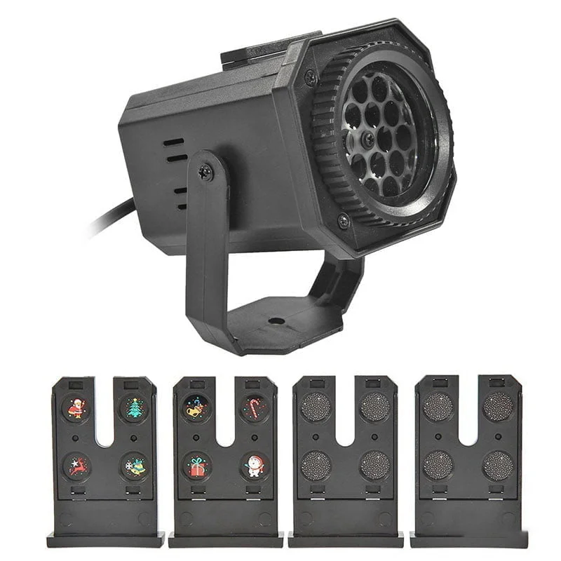 Προτζέκτορας με 4 κάρτες διάφορες χριστουγεννίατικες φιγούρες – LED Projection light lamp - Image 2