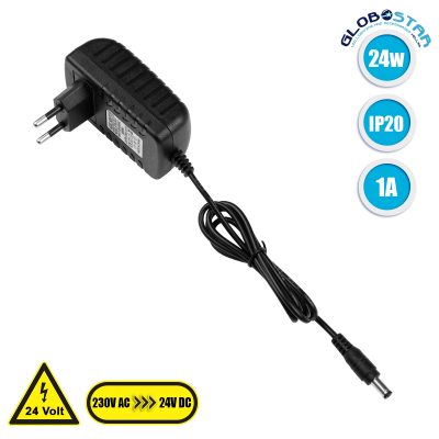 Πλαστικό Τροφοδοτικό SELV για Προϊόντα LED 24W 1A – AC 220-240V σε DC 24V – IP20
