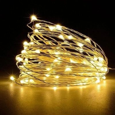 LED λαμπάκια USB με διακόπτη θερμό φως 5Μ – LED USB color light strip warm light